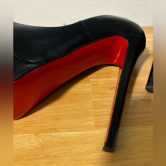 Christian Louboutin Black Peep Toe Pumps - Picture 6 of 12